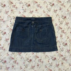 Elle, denim/jean skirt.